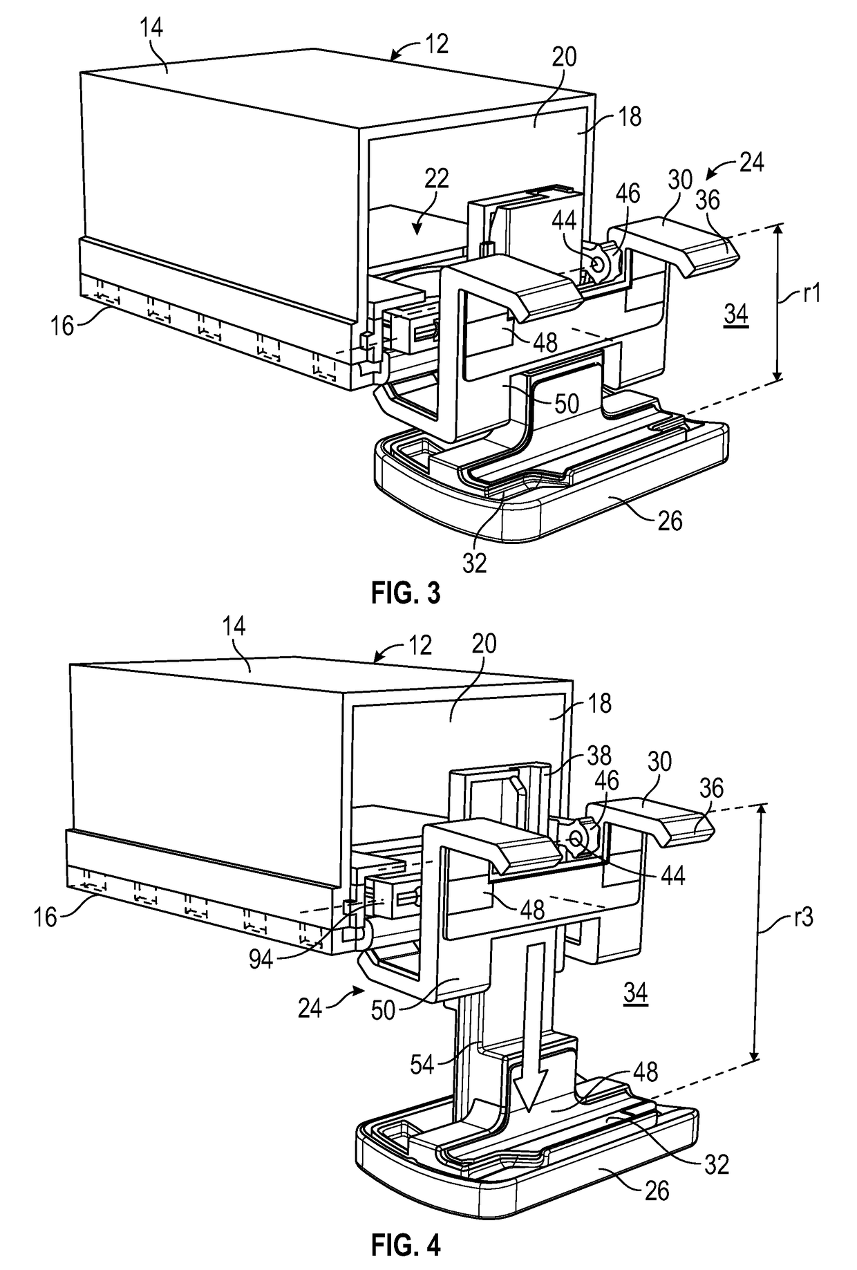 Stowable docking module