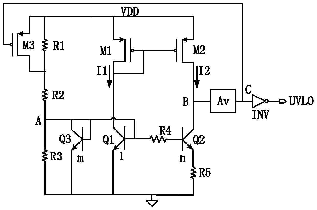 Low-temperature- drift under-voltage locking circuit