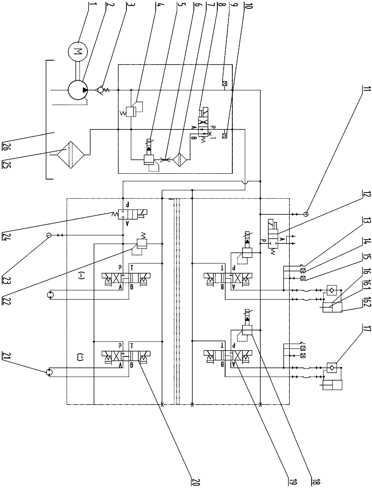 A steel support axial force multi -point synchronization applies device