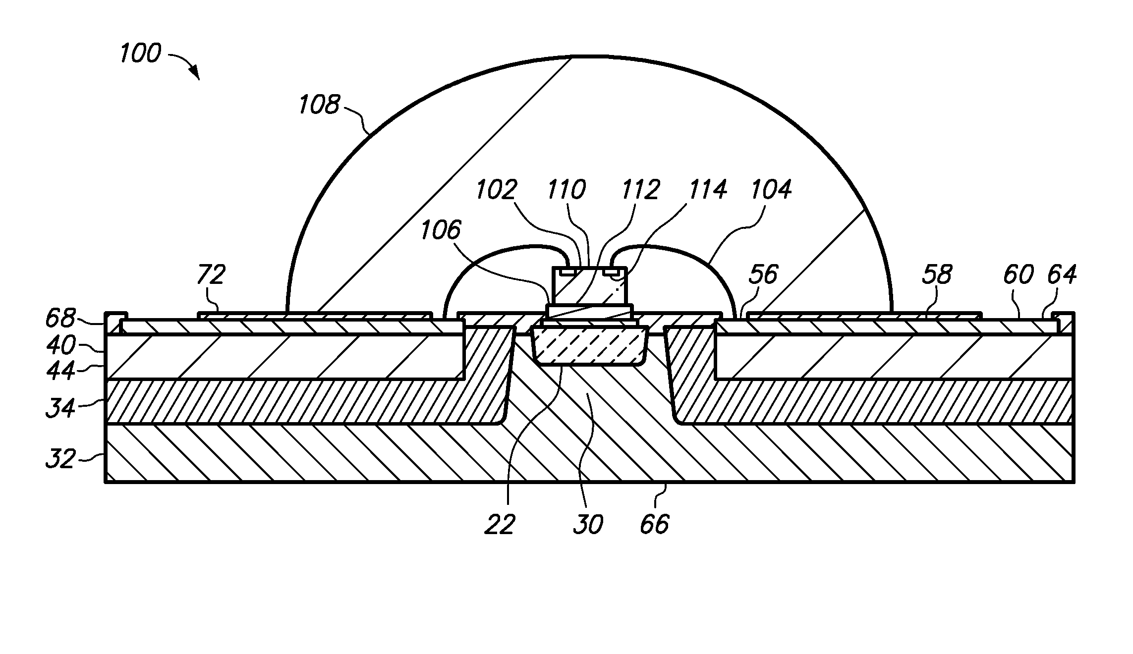 Semiconductor chip assembly with post/base heat spreader and ceramic block in post