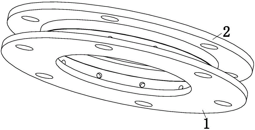 Underwater connecting flange for petroleum pipelines