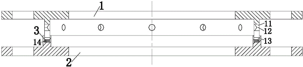 Underwater connecting flange for petroleum pipelines