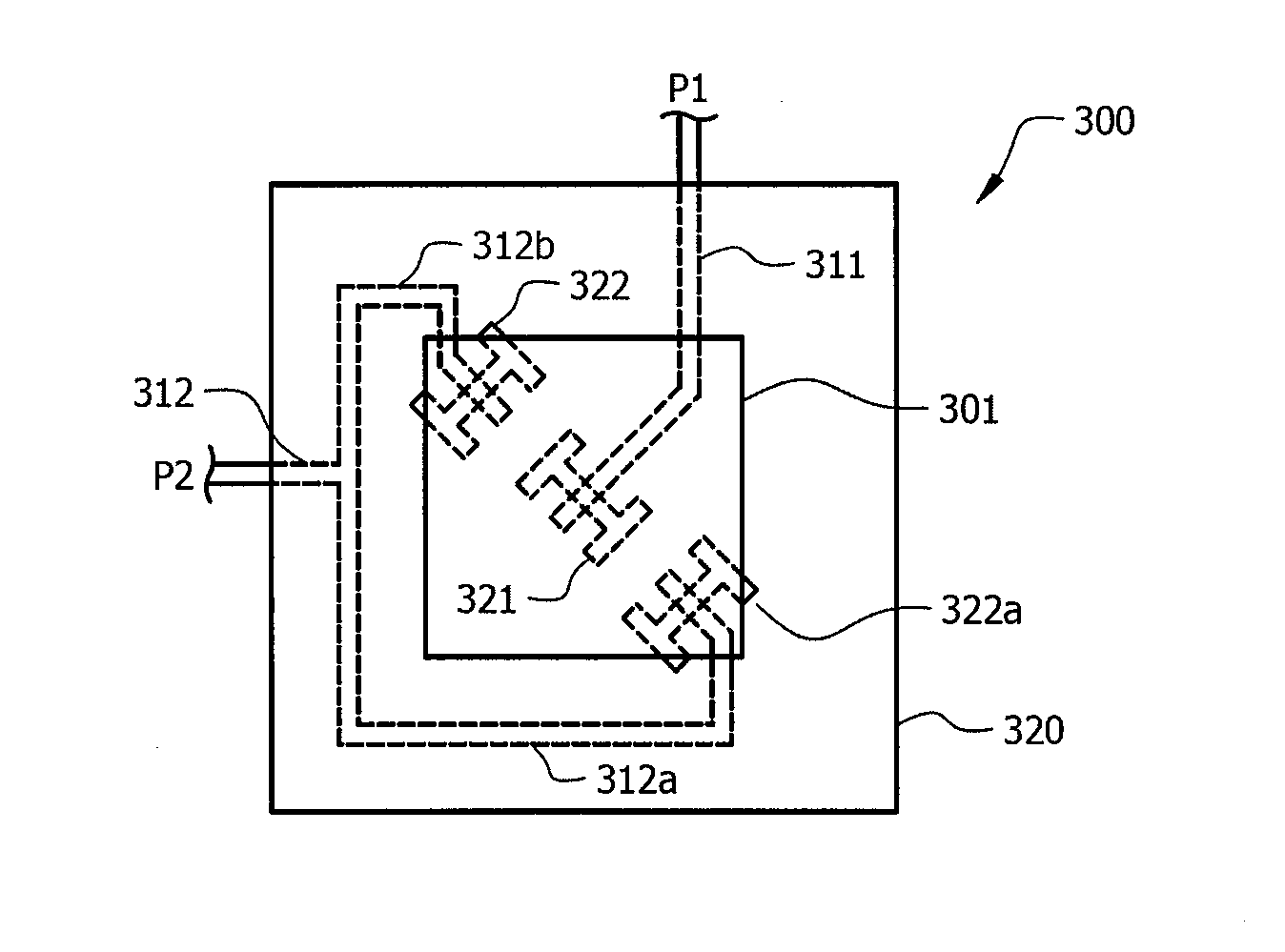 Symmetrical partially coupled microstrip slot feed patch antenna element