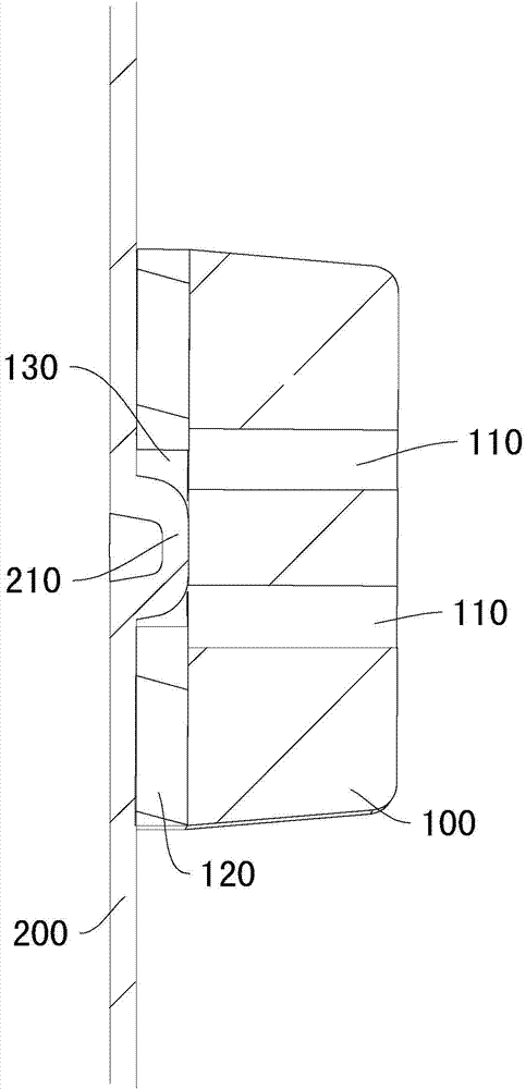 Refrigerator embedded block, refrigerator body and refrigerator