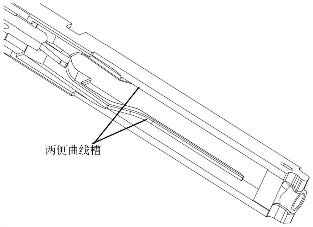 A milling head for milling inner cavity curved grooves