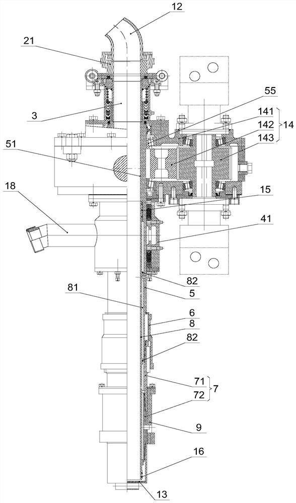 Drilling rod power header device, circulation device and rig