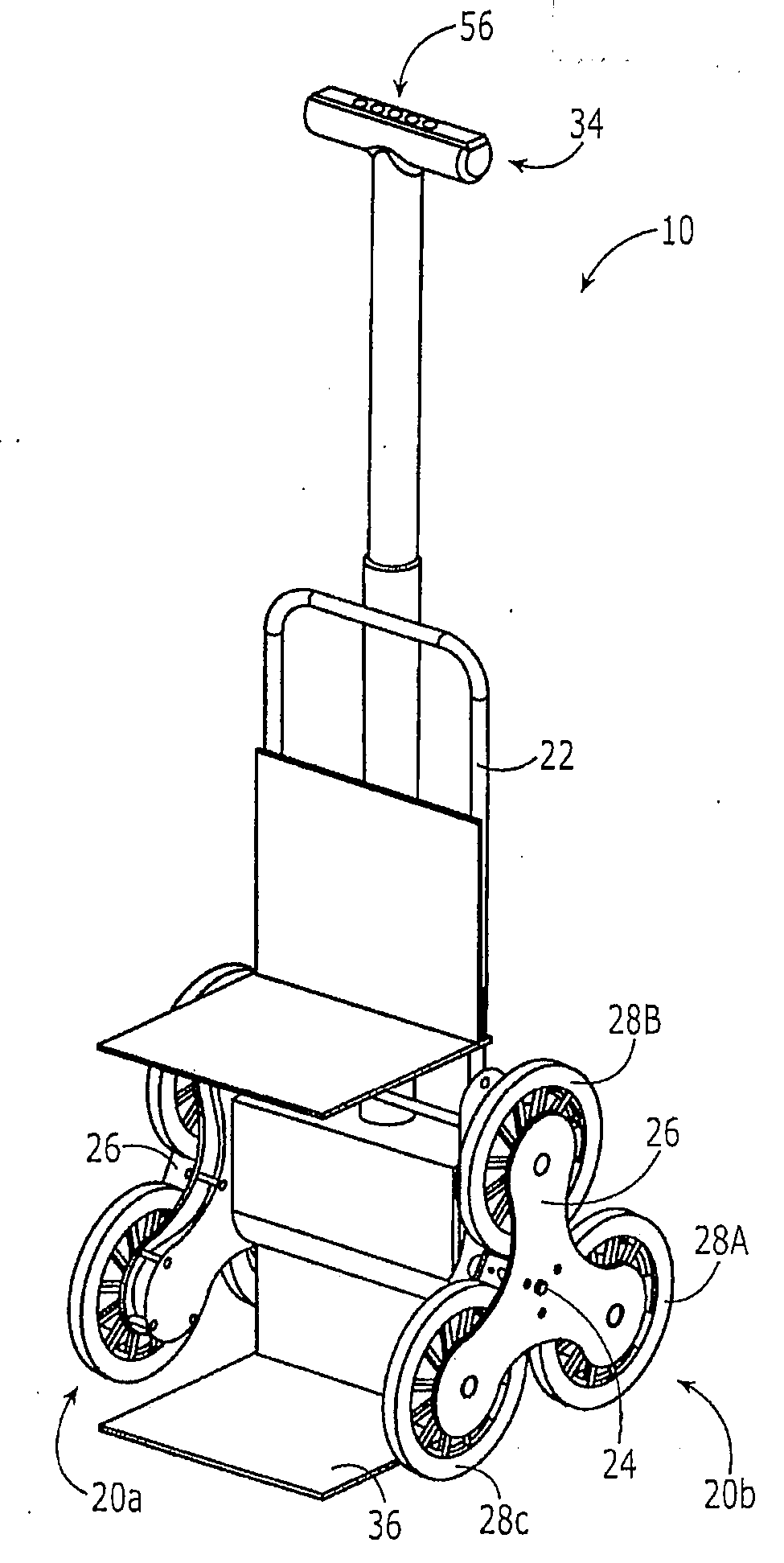 Mechanical Tri-Wheel Retention Assembly for Stair-Climbing Wheeled Vehicle