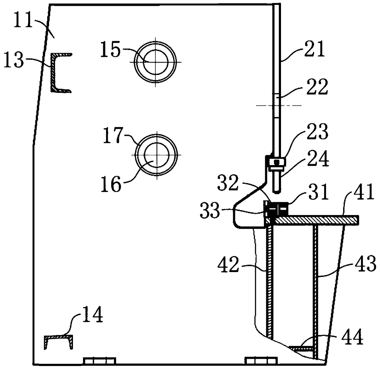 An overall processing method for a frame of a hydraulic shearing machine