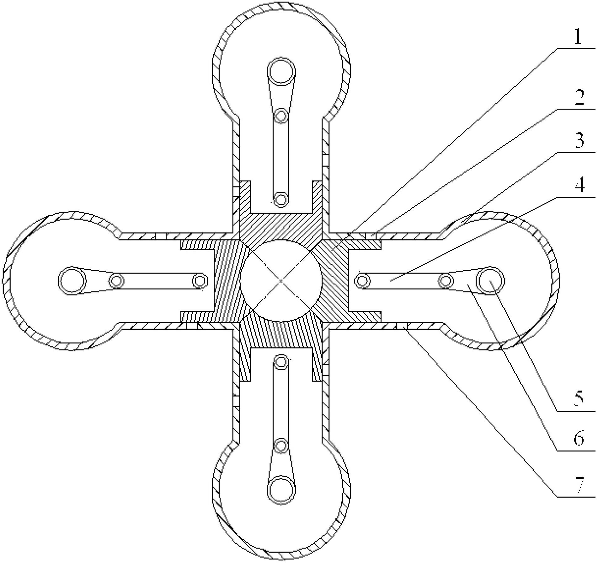 Four-crankshaft multi-power cylinder of gasoline engine