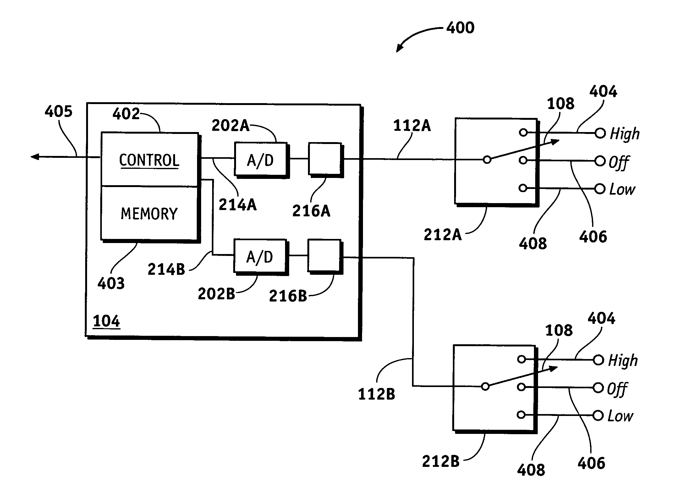 Methods and systems for multi-state switching using multiple ternary switching inputs