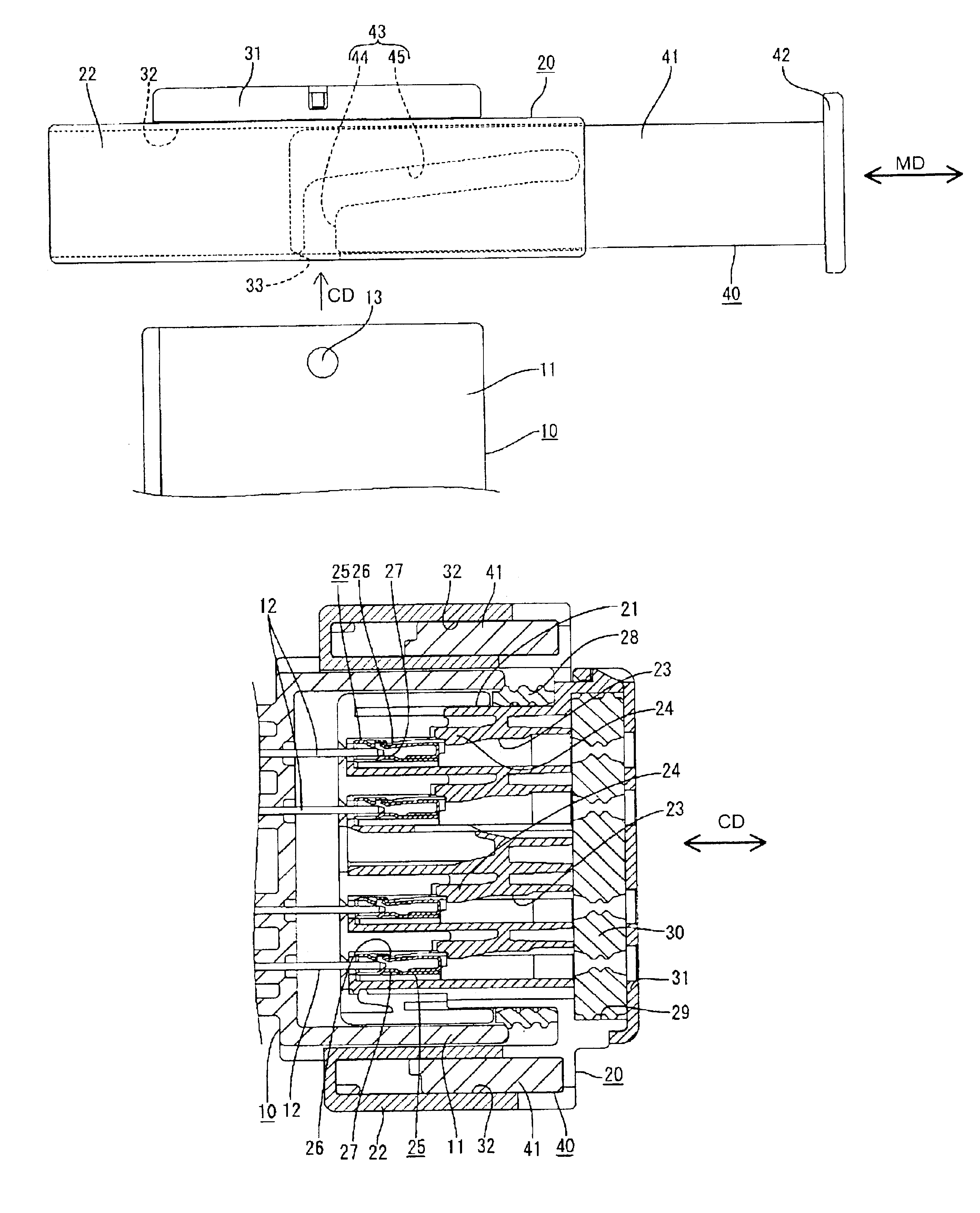 Connector having an operable member and a method of assembling such a connector