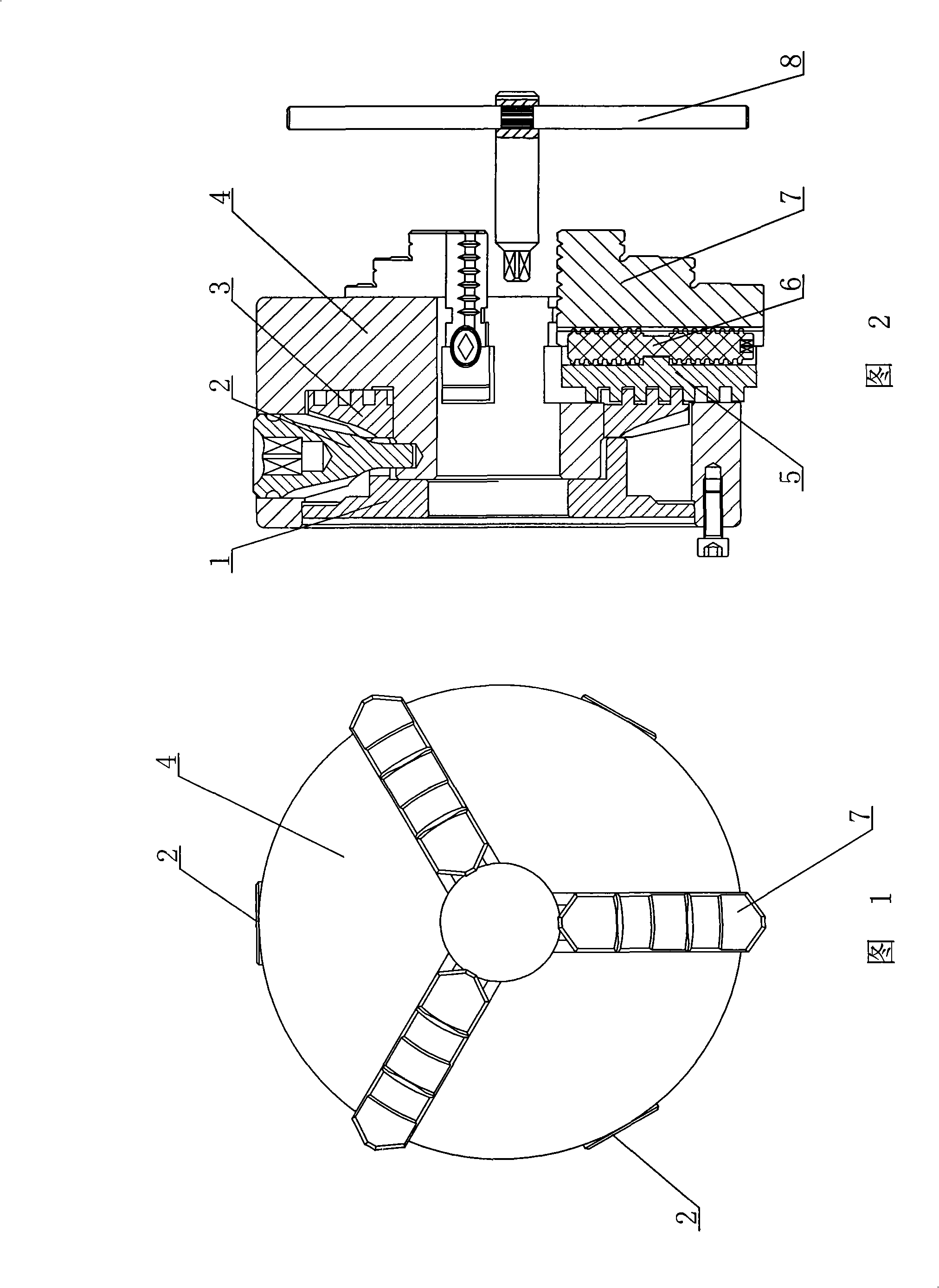 Improved three-jaw composite chuck