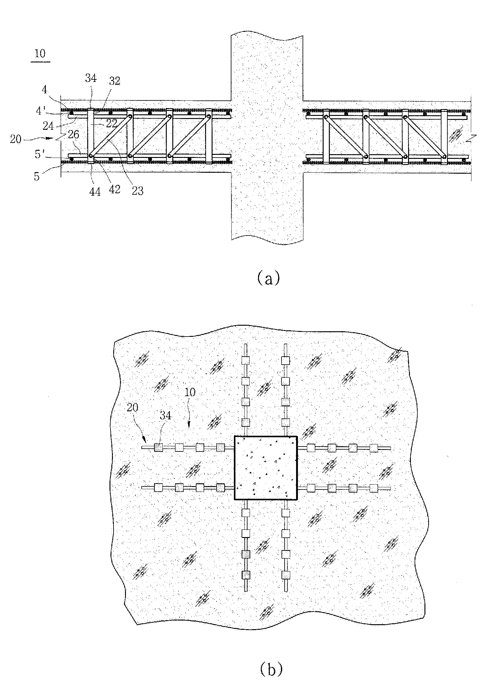Truss-type shear reinforcement material having double anchorage functions at both top and bottom thereof