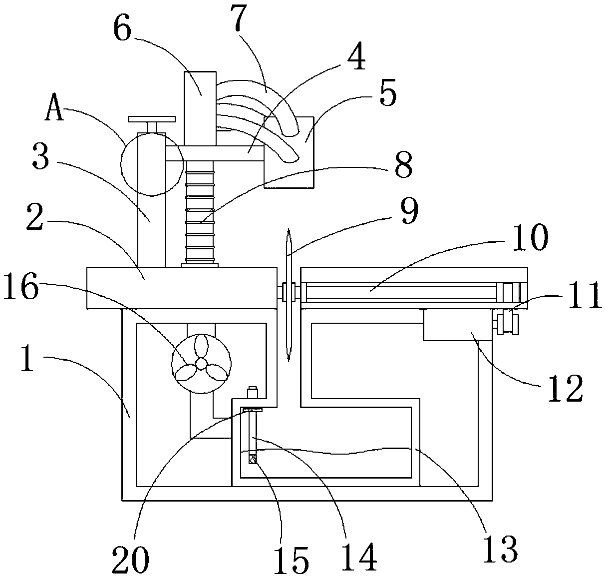 Panel processing device facilitating wood bit collection