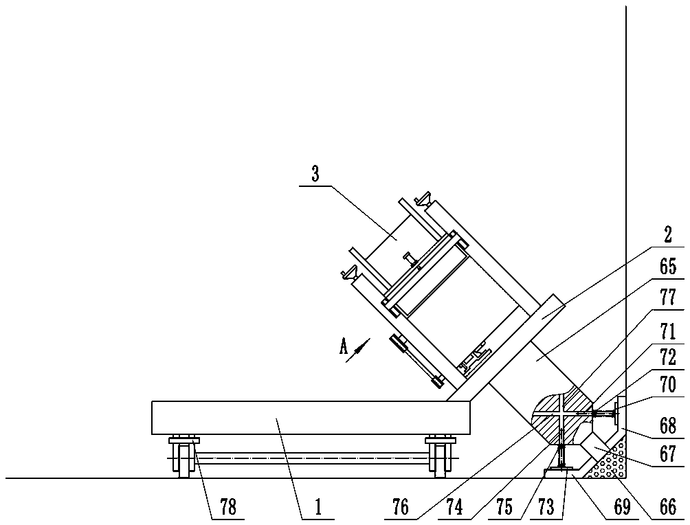 Waterproof roll laying device used for vertical upright angle