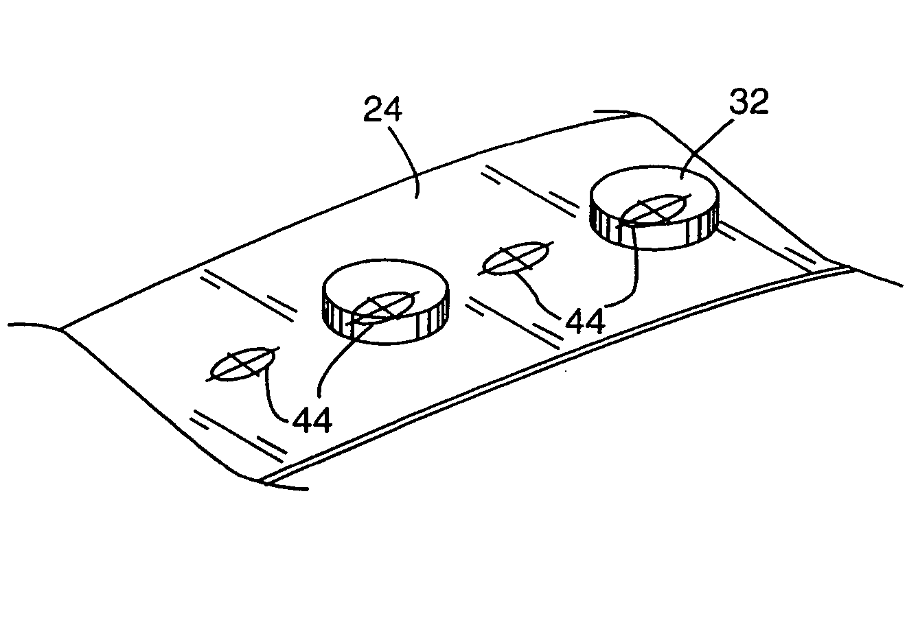 Adhesive segment indexing method and apparatus and roll of adhesive segments for use therewith