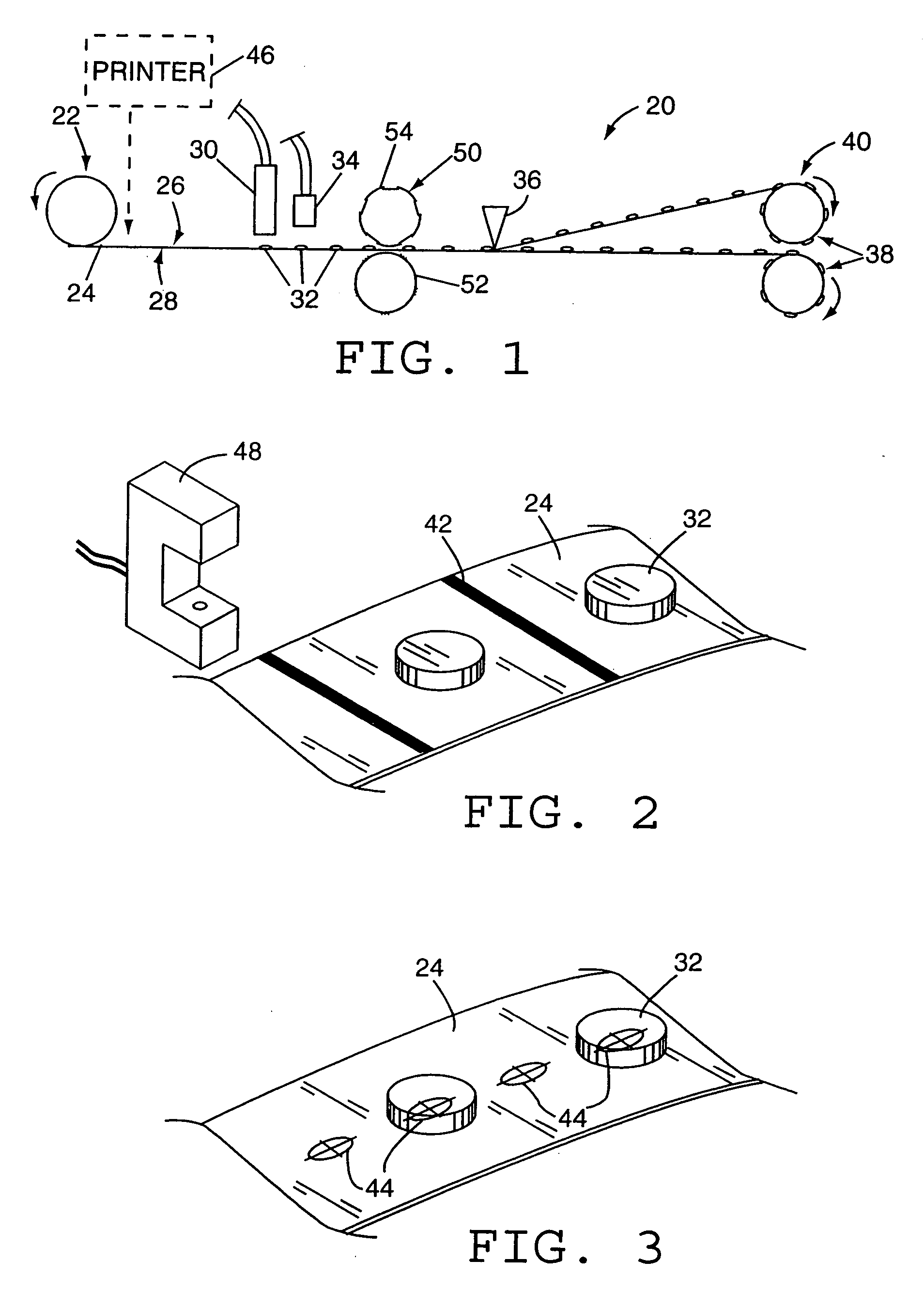 Adhesive segment indexing method and apparatus and roll of adhesive segments for use therewith