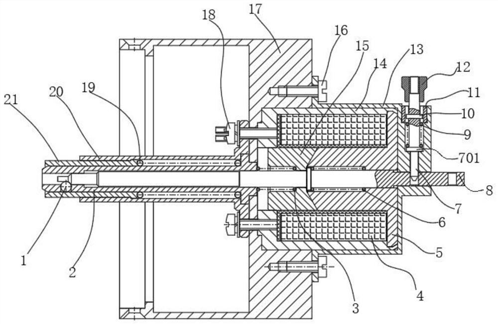 Electromagnetic unlocking structure with unlocked state holding function