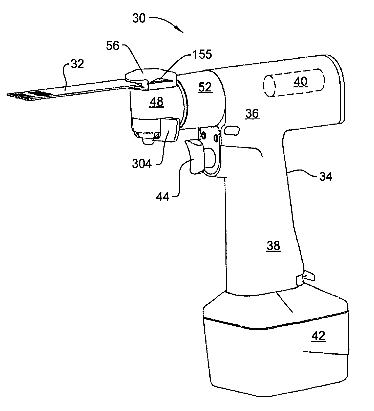 Surgical sagittal saw with quick release indexing head and low blade-slap coupling assembly