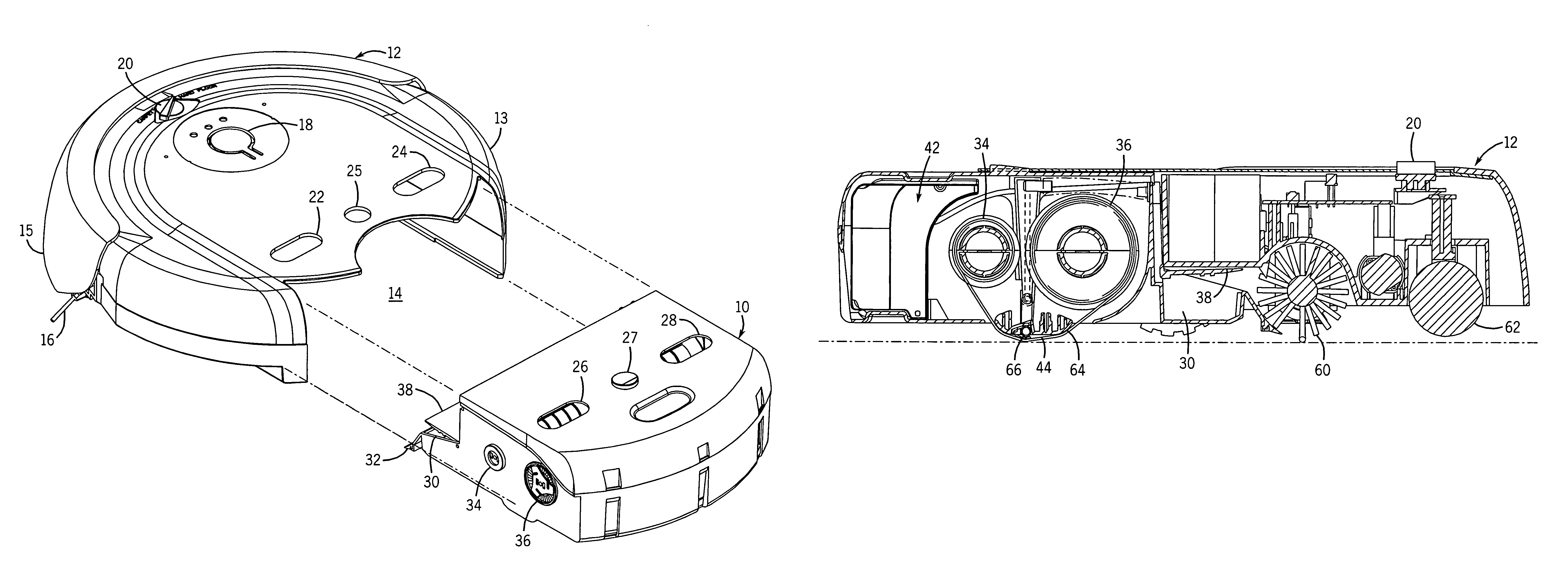 Surface treating device with cartridge-based cleaning system