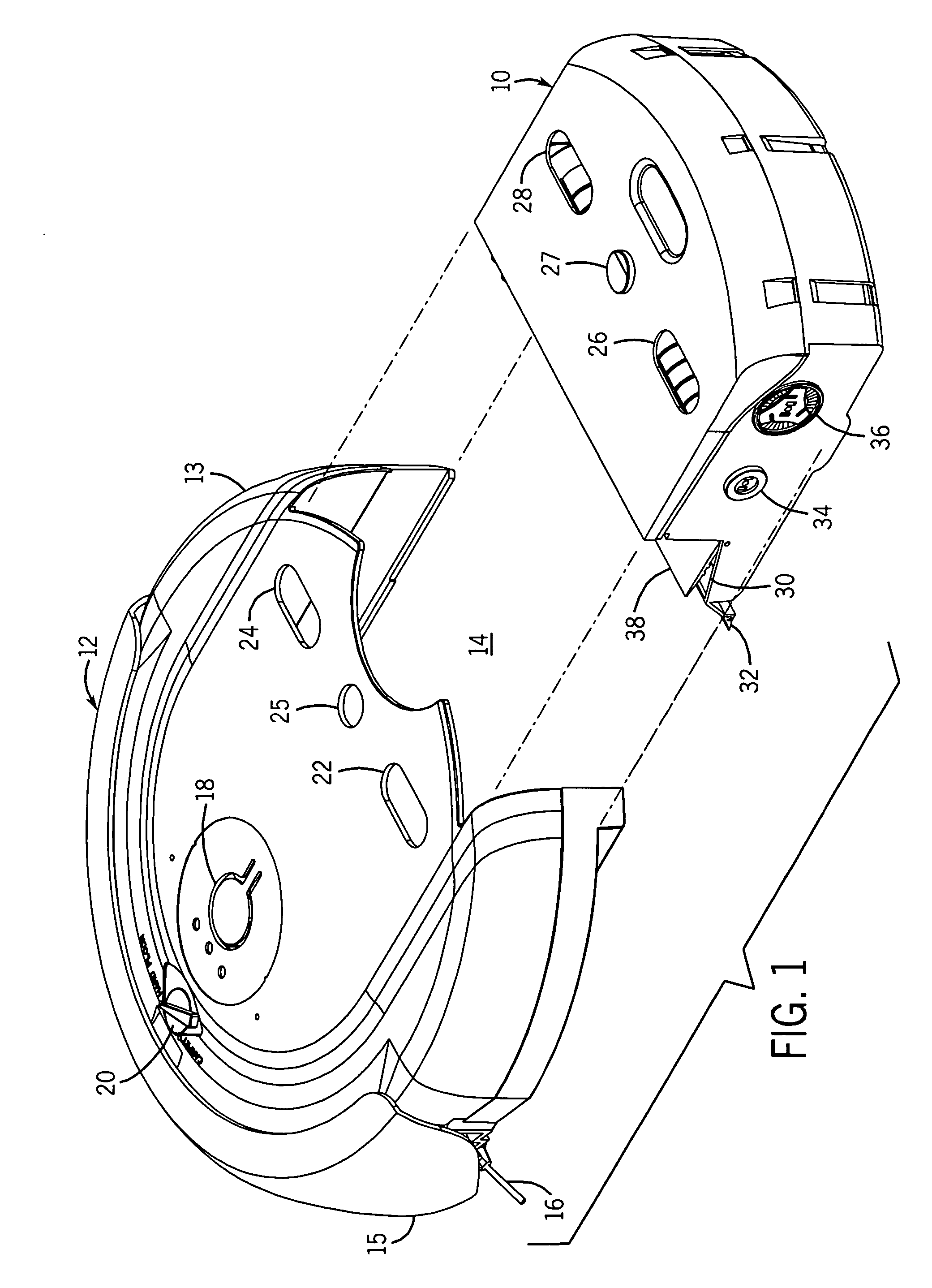 Surface treating device with cartridge-based cleaning system
