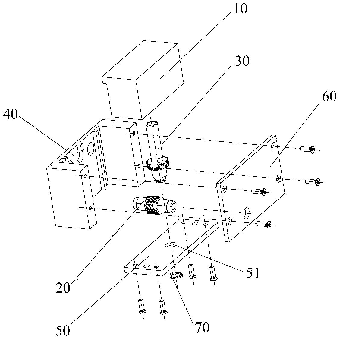 Distance adjusting device and LED display device with same