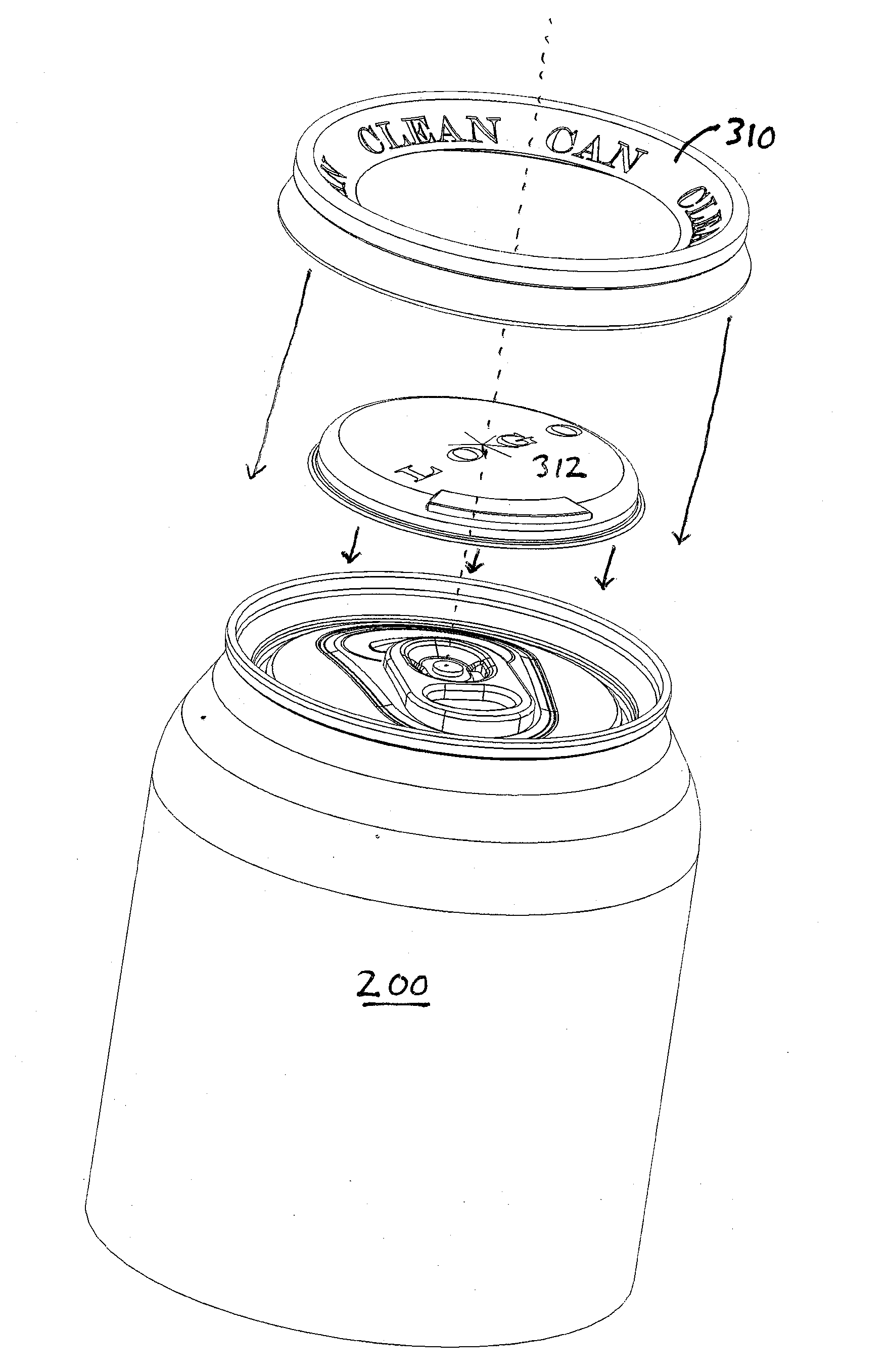 Beverage can marketing device with removable center cover