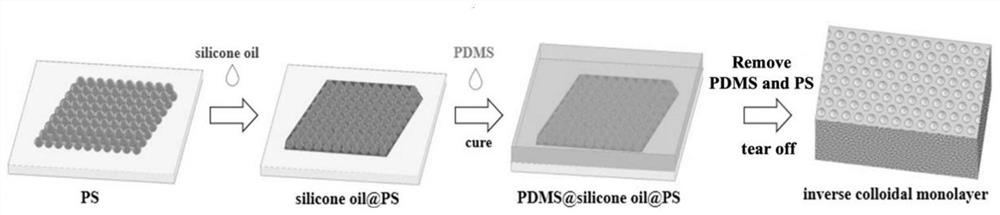 Porous PDMS film with two-dimensional inverse opal structure and preparation method thereof