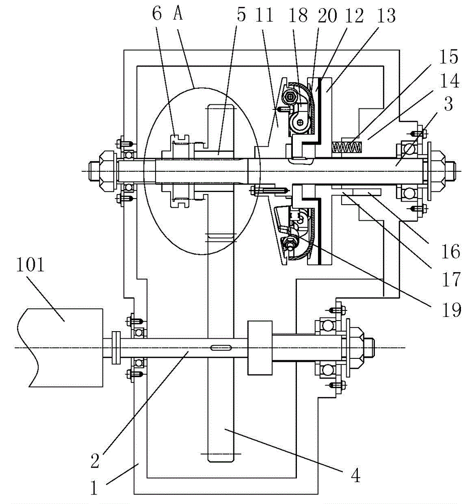 Self-adaptive flexible friction speed limiting material conveying device for preventing gear release