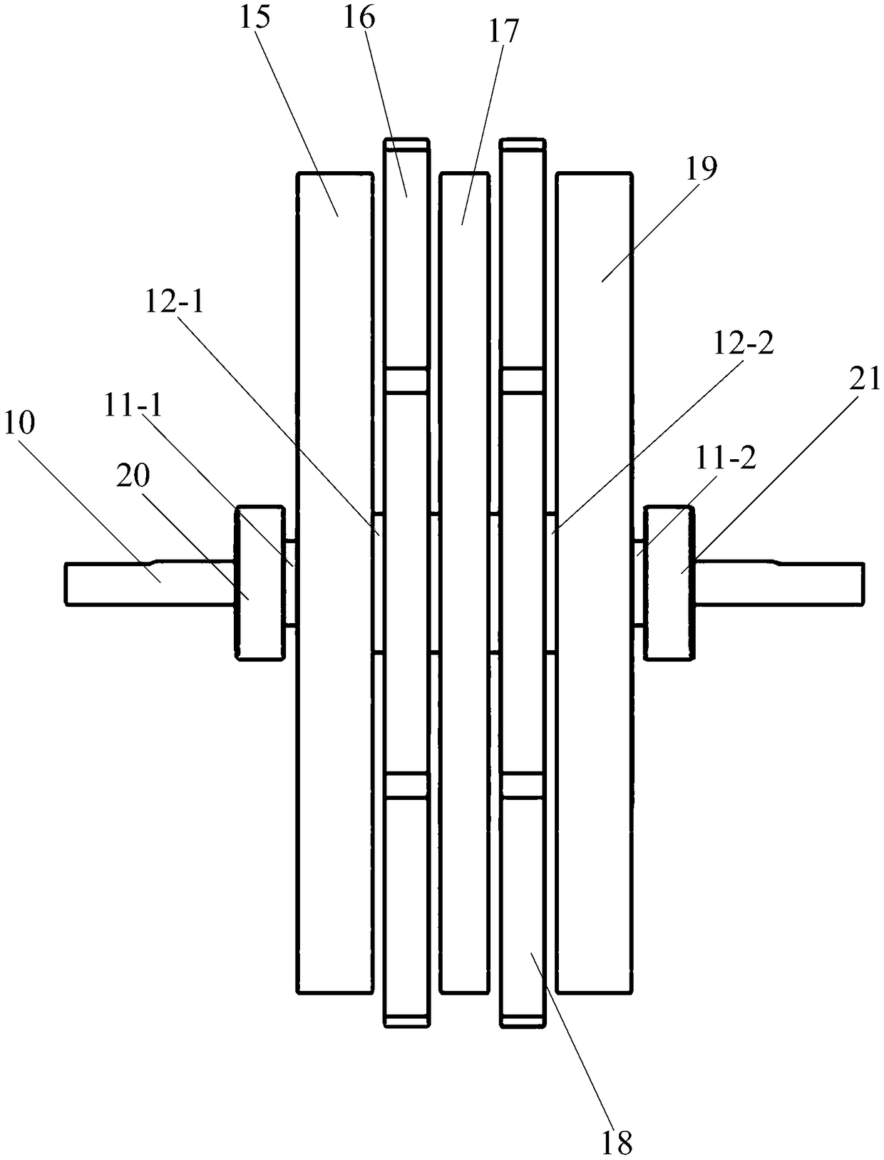 A permanent magnet synchronous motor with a disc type double redundancy structure and its control method