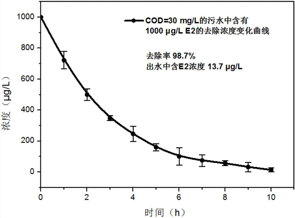 Selective photoelectrocatalytic removing method of low-concentration 17 beta-estradiol in coexisting system