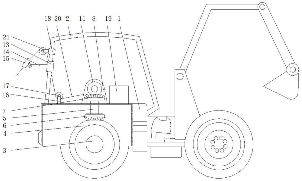 Small electric excavator with cable clamping device