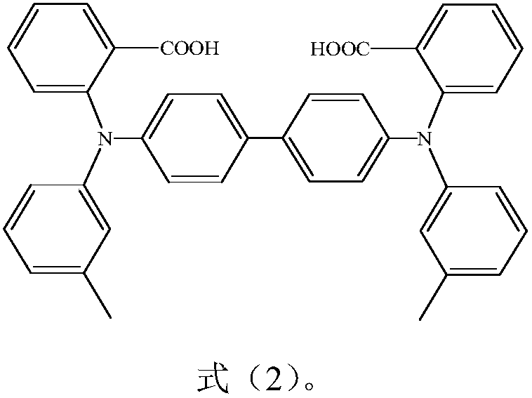 Method for preparing biphenyl triarylated amine compound by taking carboxyl as guide group, intermediate and preparation method thereof