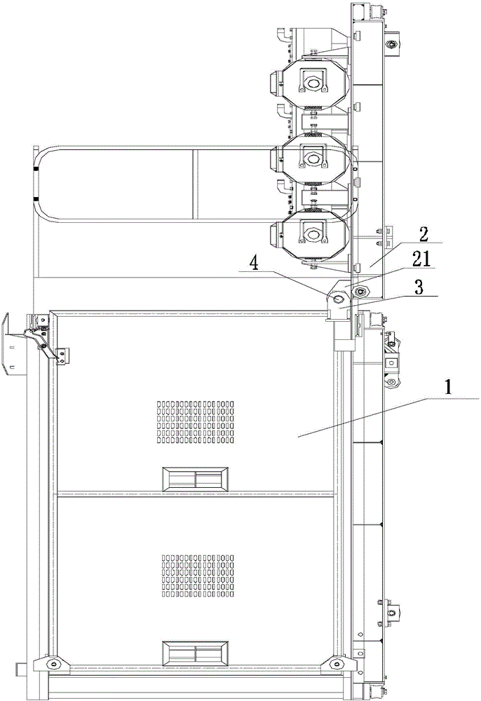 Connecting structure of lift transmission mechanism and cage