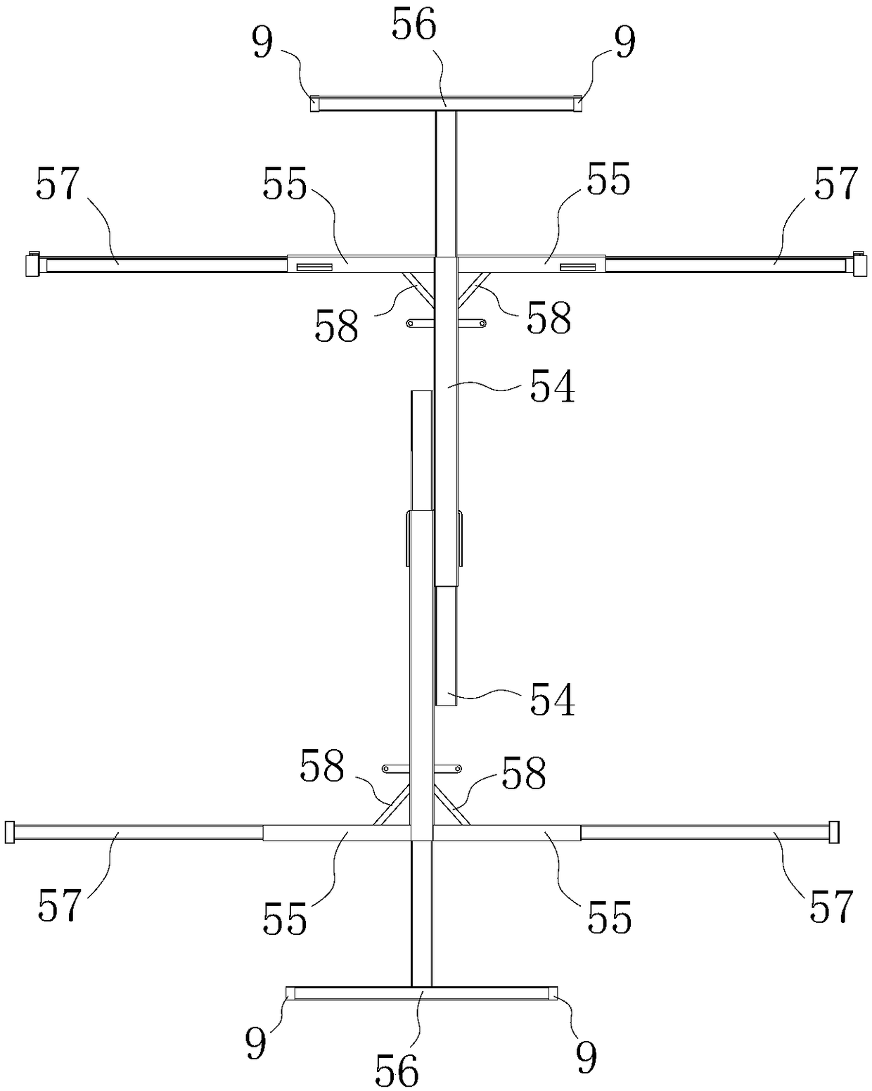 A mobile workpiece lifting vehicle with adjustable anti-skid size