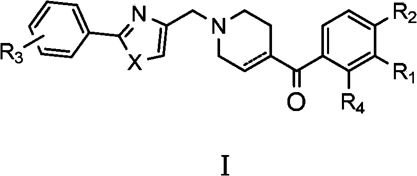 Substituted N-((1', 3'-azole-4'-yl)-methyl)-4-benzoyl-hexahydropyridine compound and applications thereof