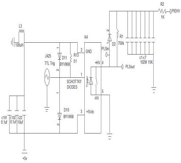 Pulse drive circuit used for high-voltage drop-down pulse generator
