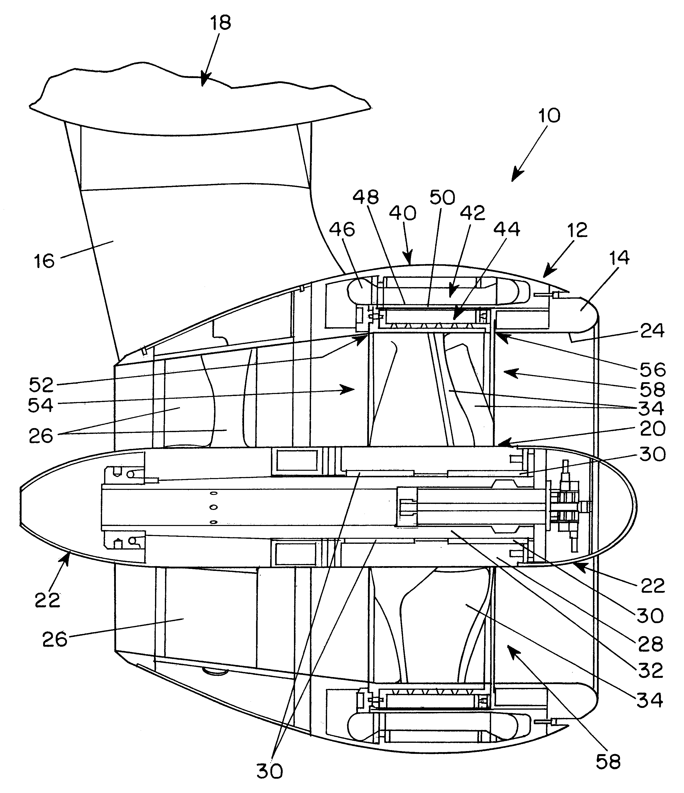 Rim-driven propulsion pod arrangement