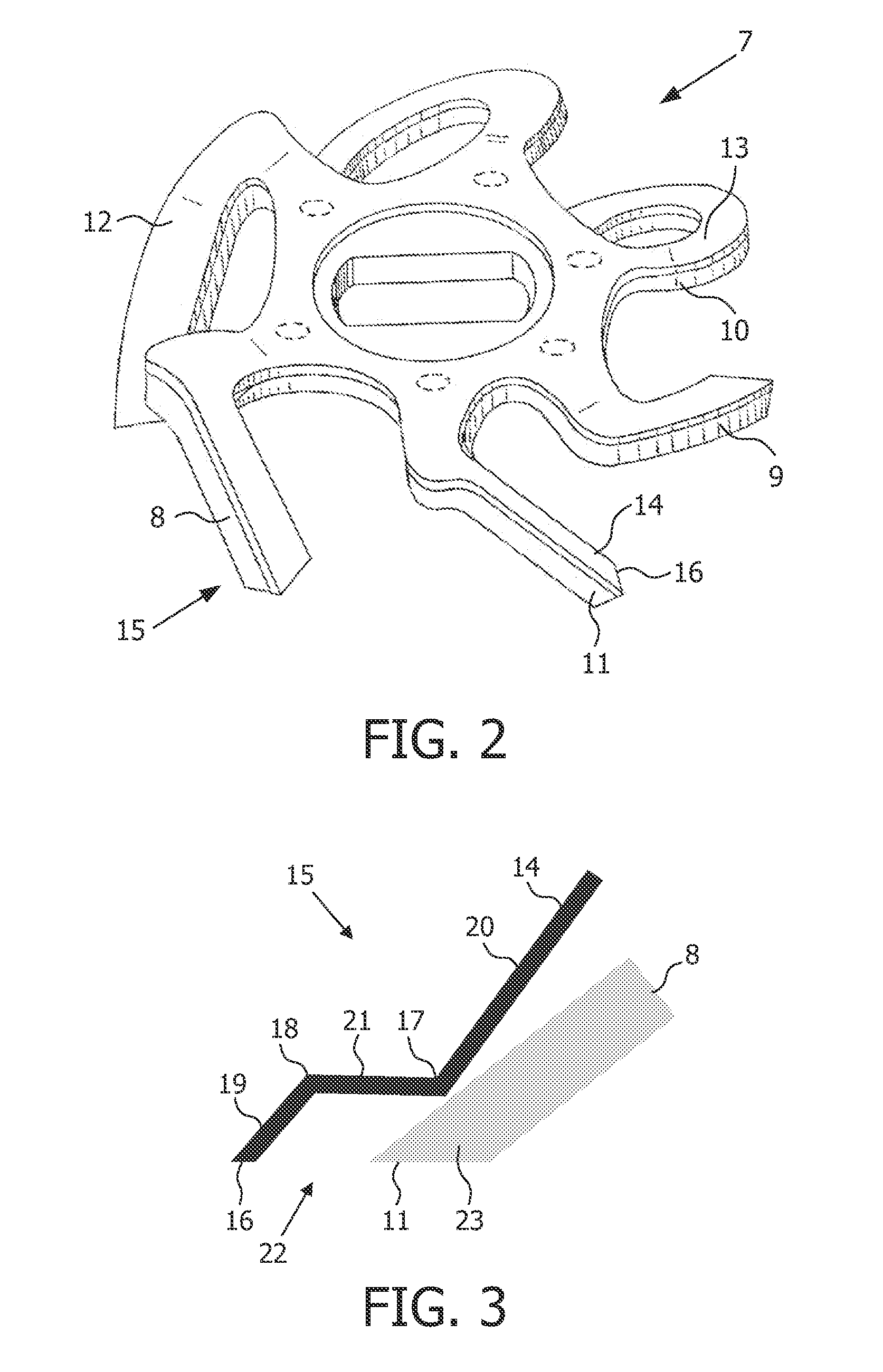 Carrier for a shaving device, comprising pairs of a cutting element and a hair lifting element