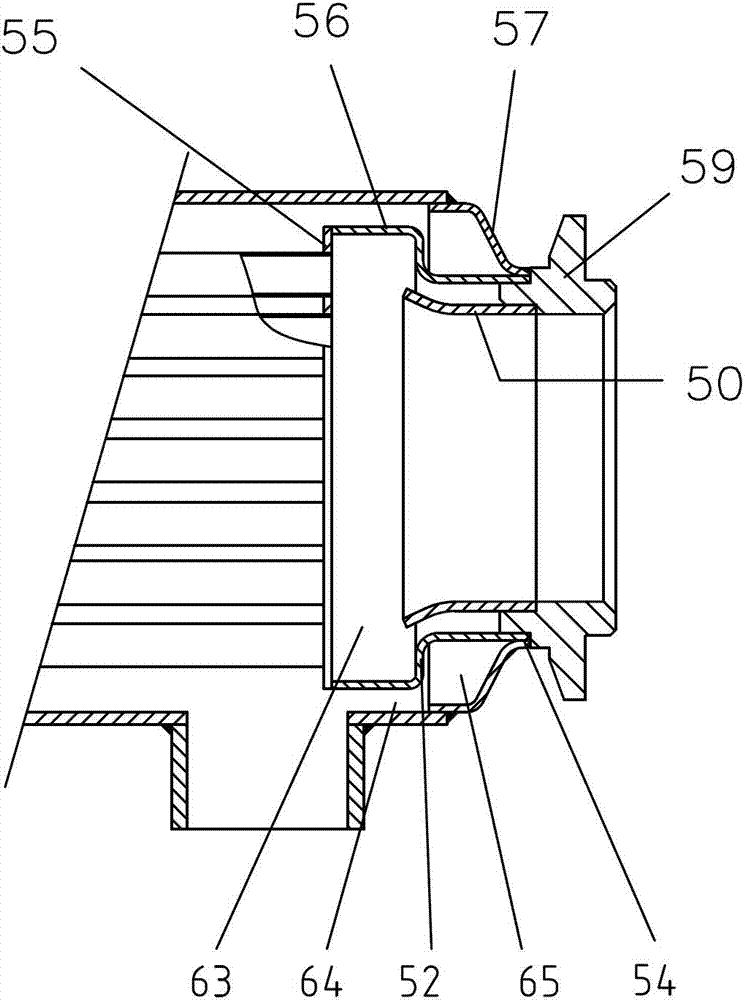 Waste gas inlet end structure of EGR (Exhaust Gas Recirculation) cooler