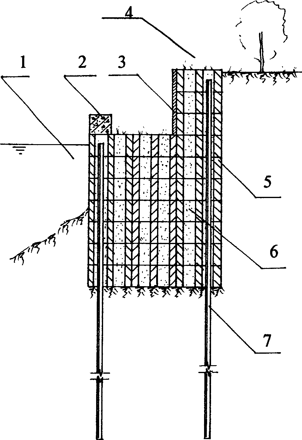 Ecological concrete bank slope and its making method