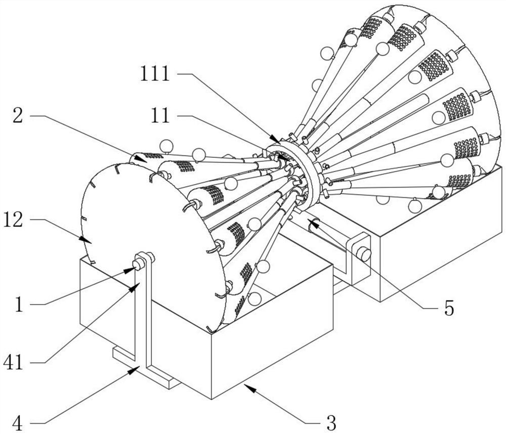 Jet-propelled anti-blocking and dust-falling device for mining