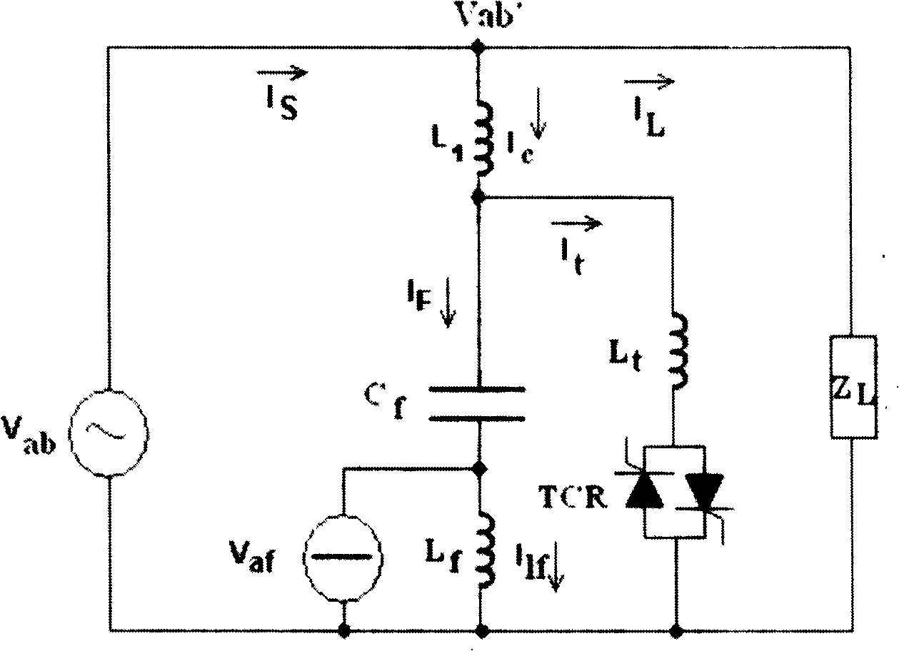 A TCR static passive compensation device with T active power filter structure