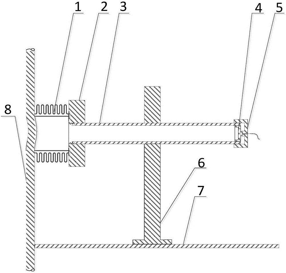 Signal picking device for local vibration sensing and monitoring of wall of coke chamber in decoking process, and installation method