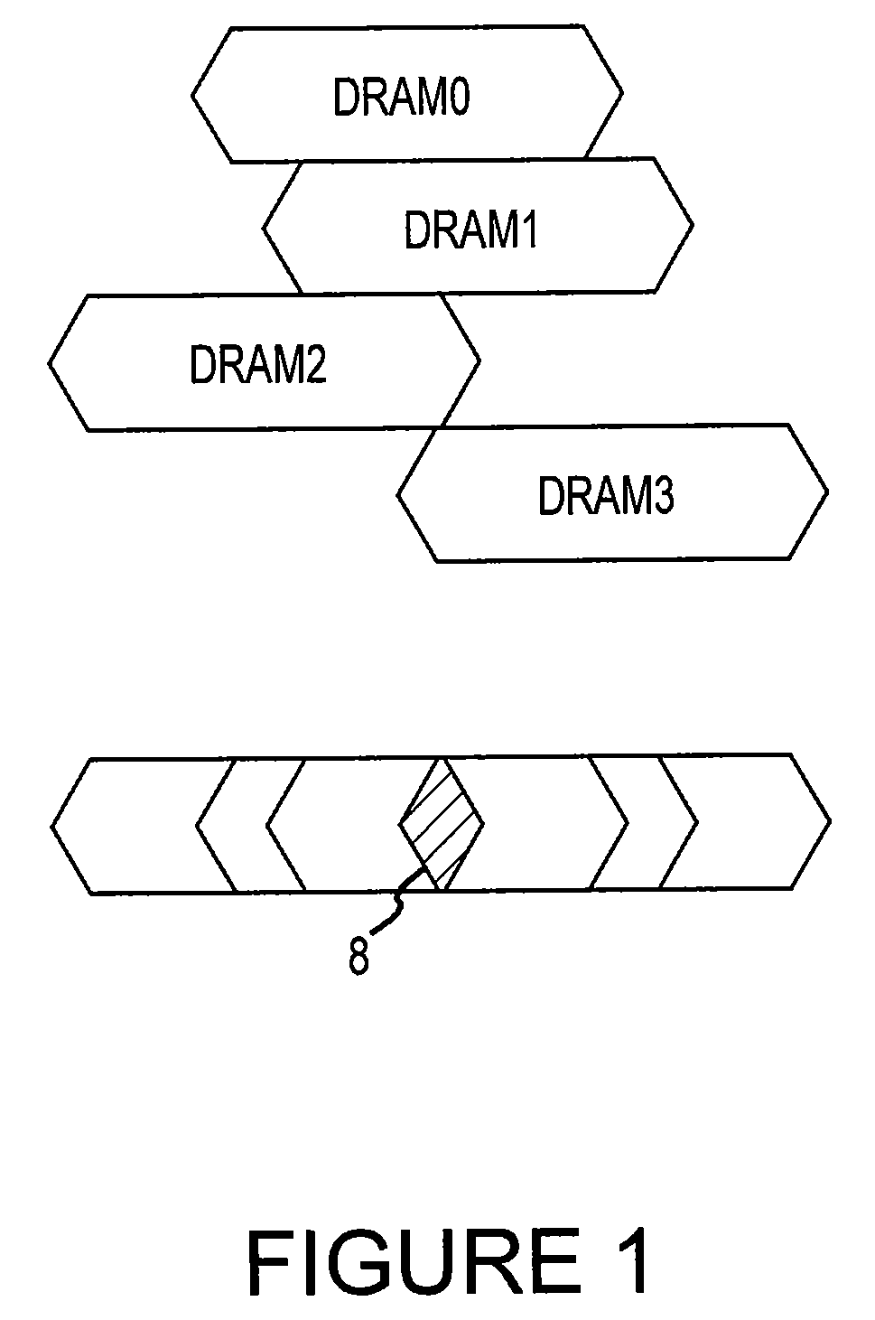 Memory system and method using stacked memory device dice, and system using the memory system