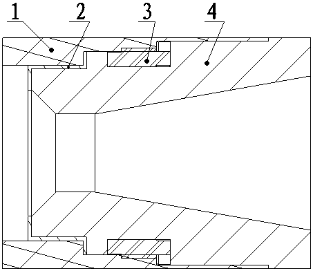 A solid rocket motor nozzle assembly connection sealing structure