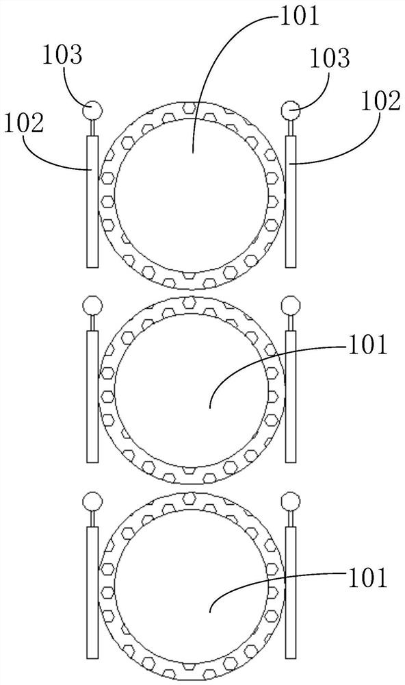 Filter bag cleaning device, fly collecting equipment, fly collecting method and sueding machine