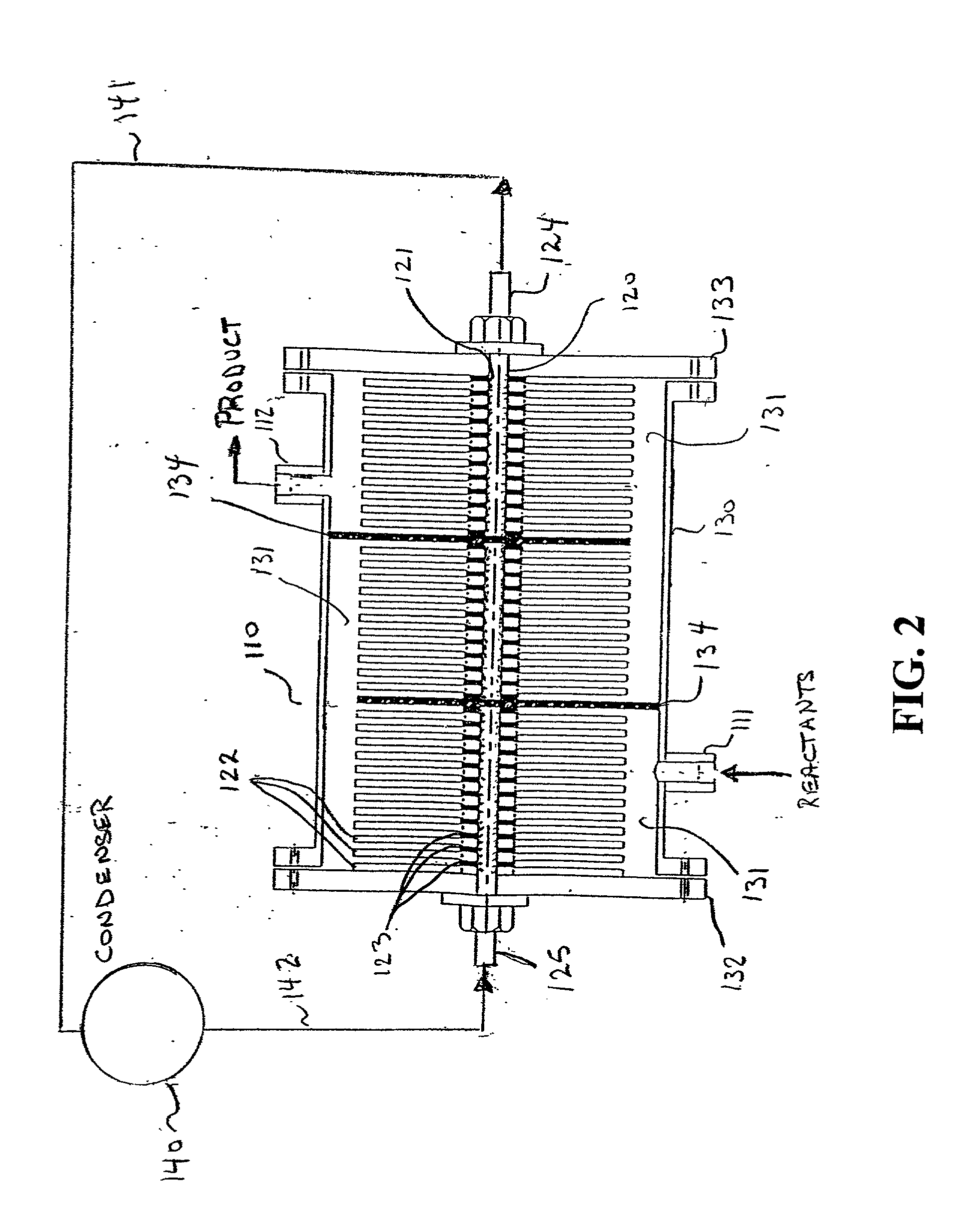 Stratified flow chemical reactor