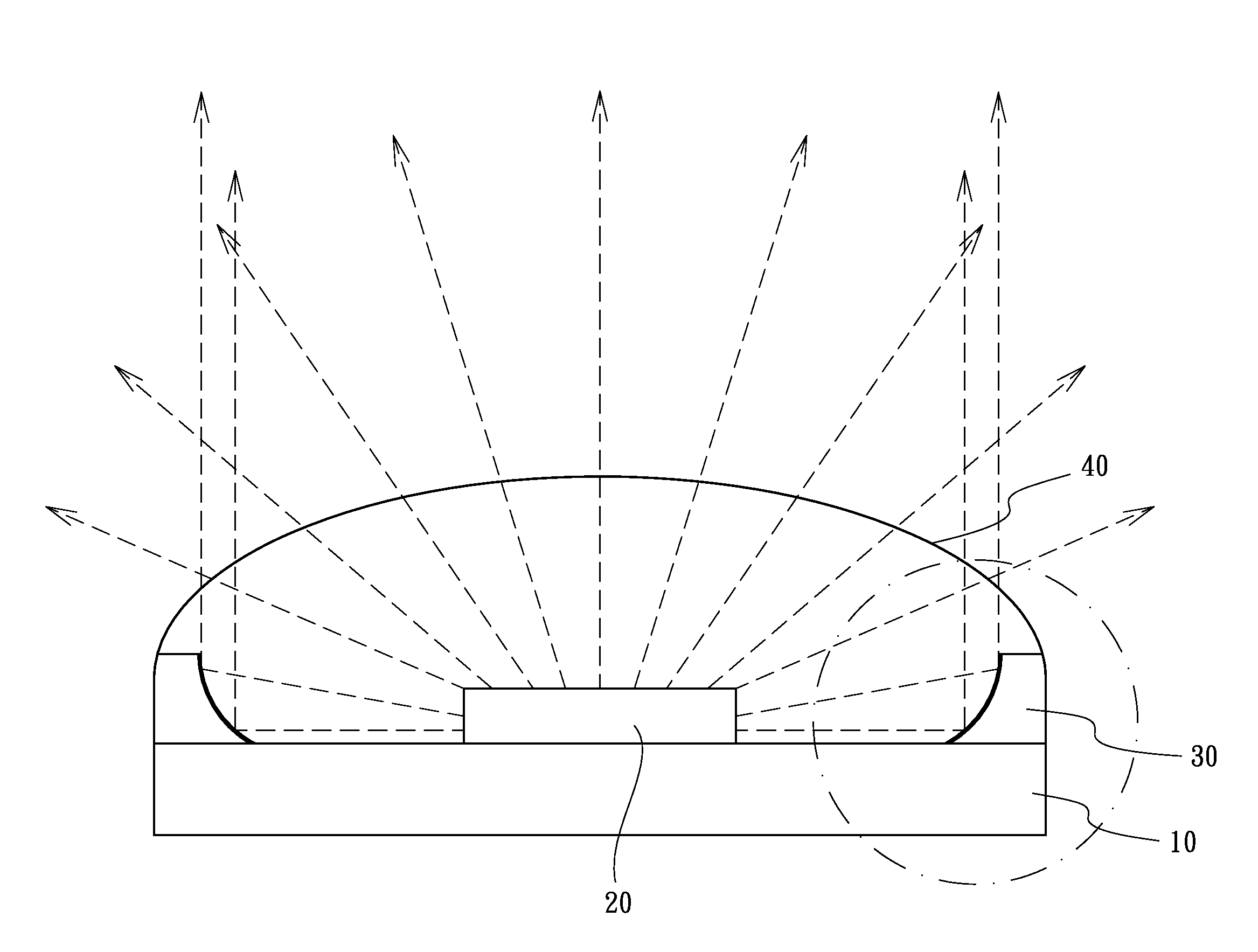 LED package for increasing illumination and spotlighting