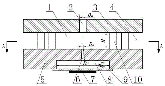 Shrinkage-pipe synthetic-jet valve-less piezoelectric pump